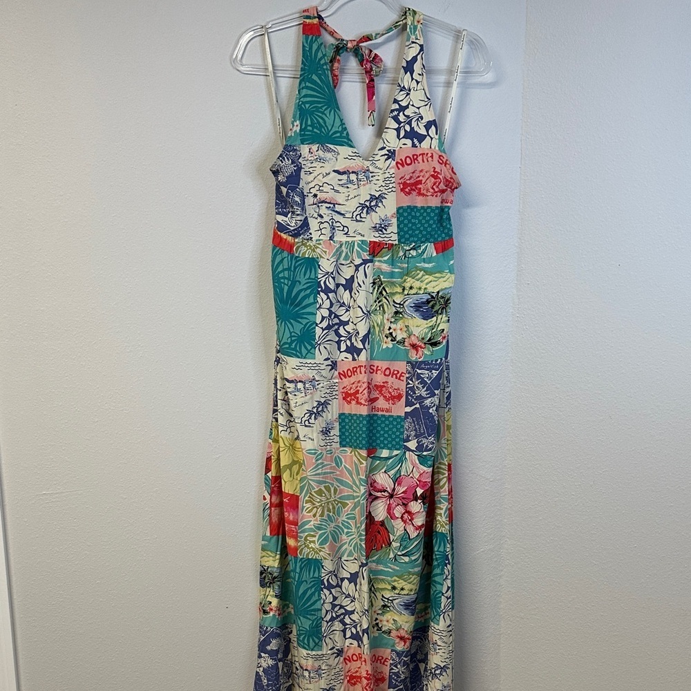 Tommy Bahama Ocean Patchwork Halter Hawaiian Maxi… - image 2